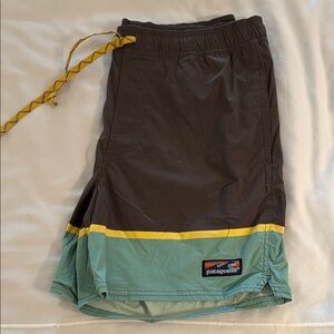 Patagonia Brown and Green Swim Shorts